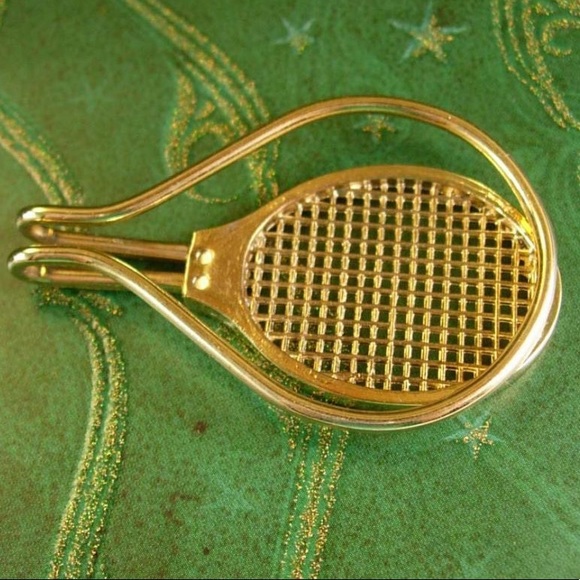 Universal Tennis Racket Tie Clip Vintage Money Clip - Picture 3 of 8
